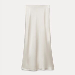 NWT Zara Satin Midi Skirt